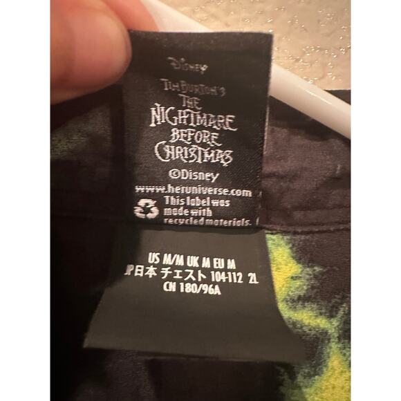Disney Park NBC Nightmare Before Christmas Oogie Boogie Button Down Camp Shirt M - Picture 3 of 4